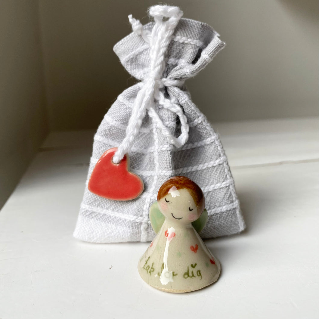 En MINI hjerteengel i pose - 24